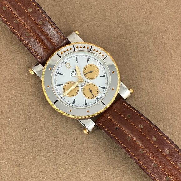 Vintage Jaz Paris Chronograph Triple Date Watch NIB - Picture 4 of 11